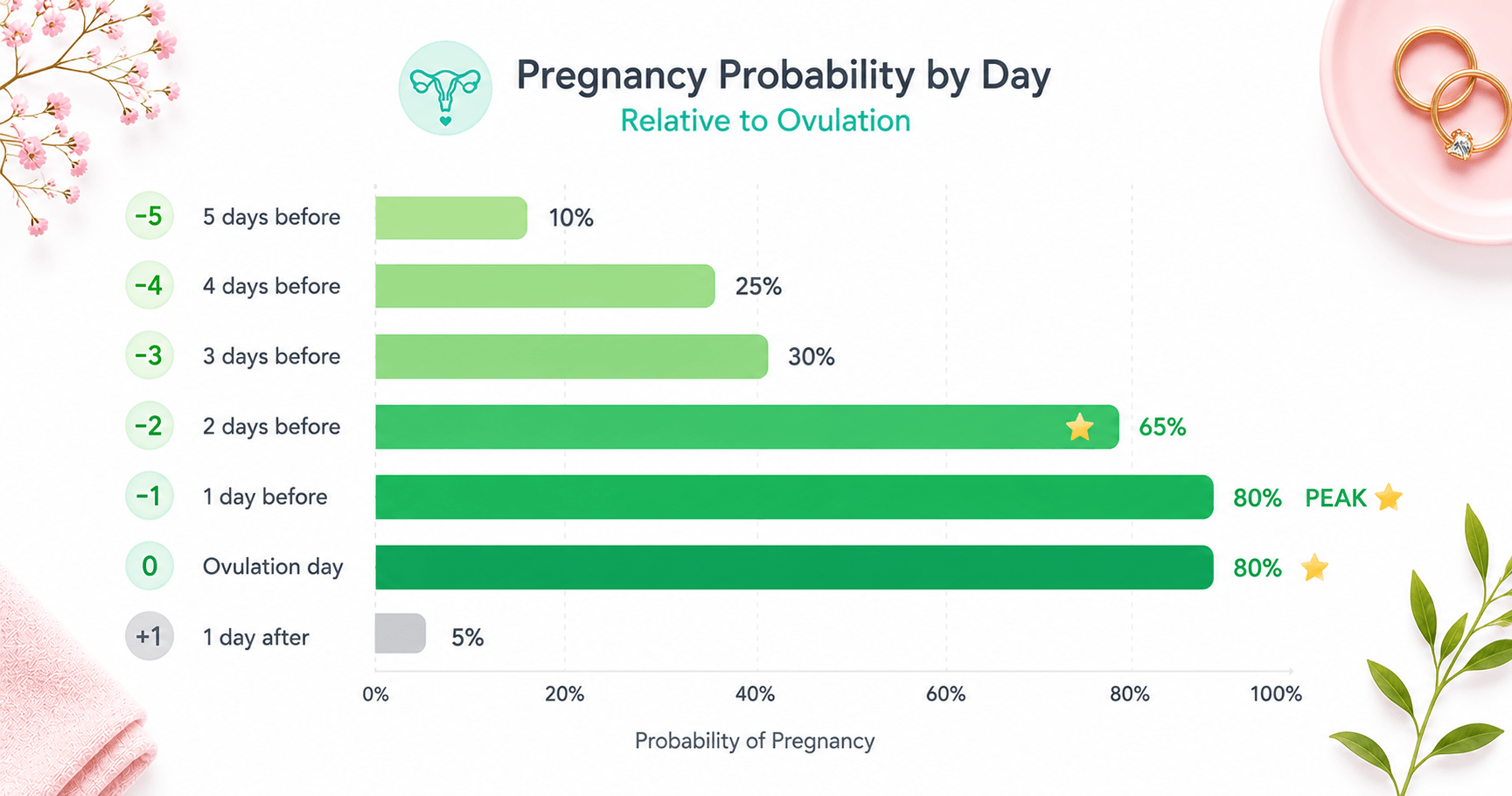 How to get pregnant faster — pregnancy probability by fertile window day